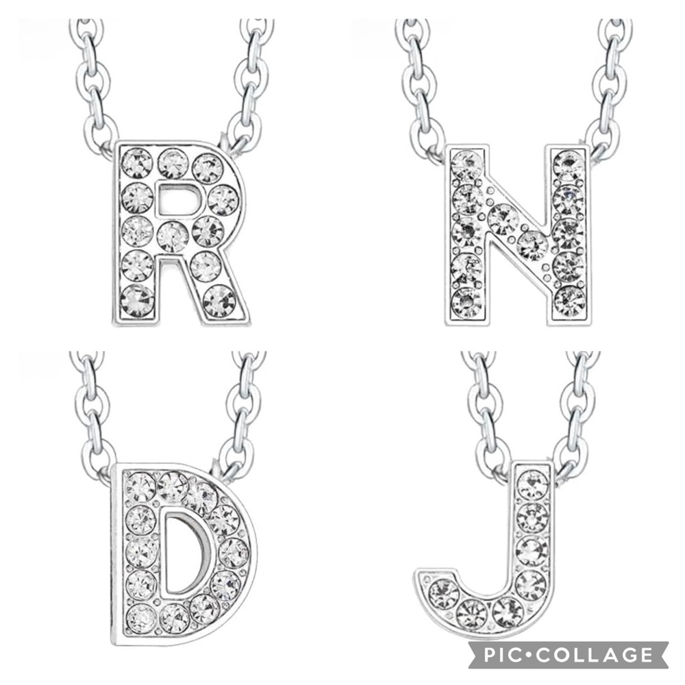 Silver Initial Necklace in choice of D, J, N, or R NIP